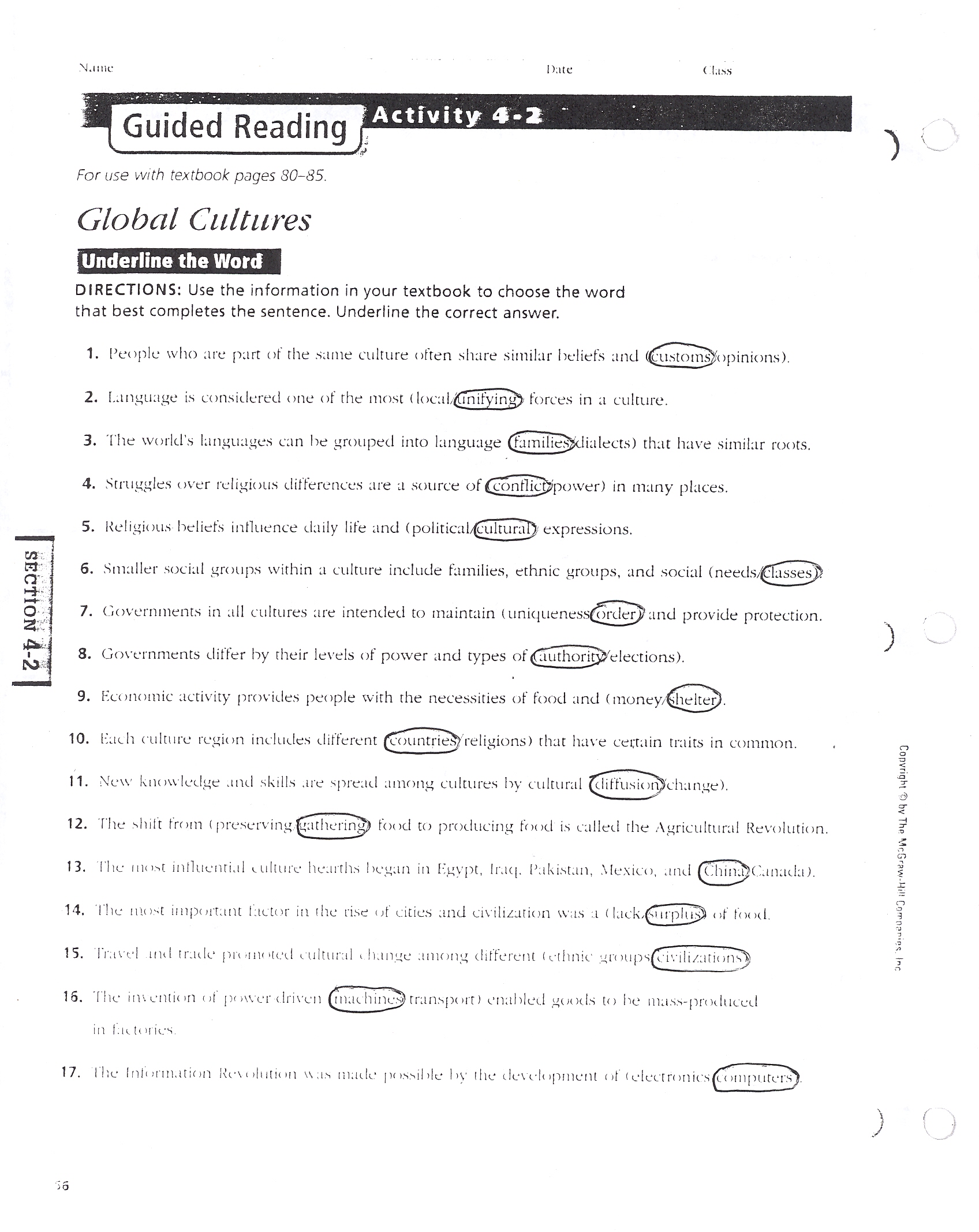 Glencoe World Geography And Cultures Answer Key